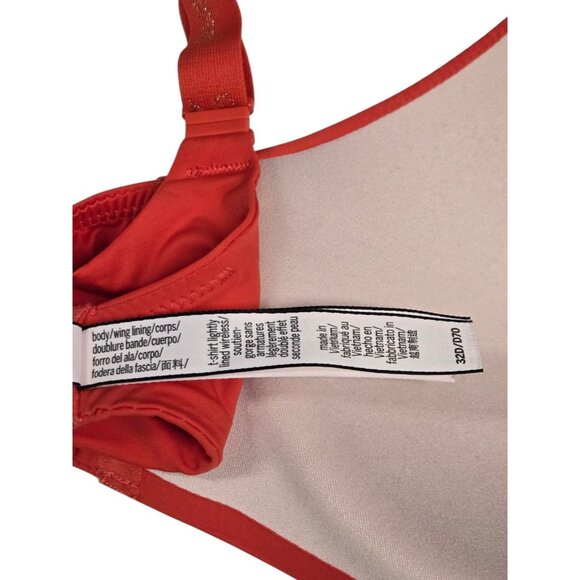 Victoria's Secret Womens 32D Red T Shirt Bra Lightly Lined Wireless Smooth - Picture 5 of 5